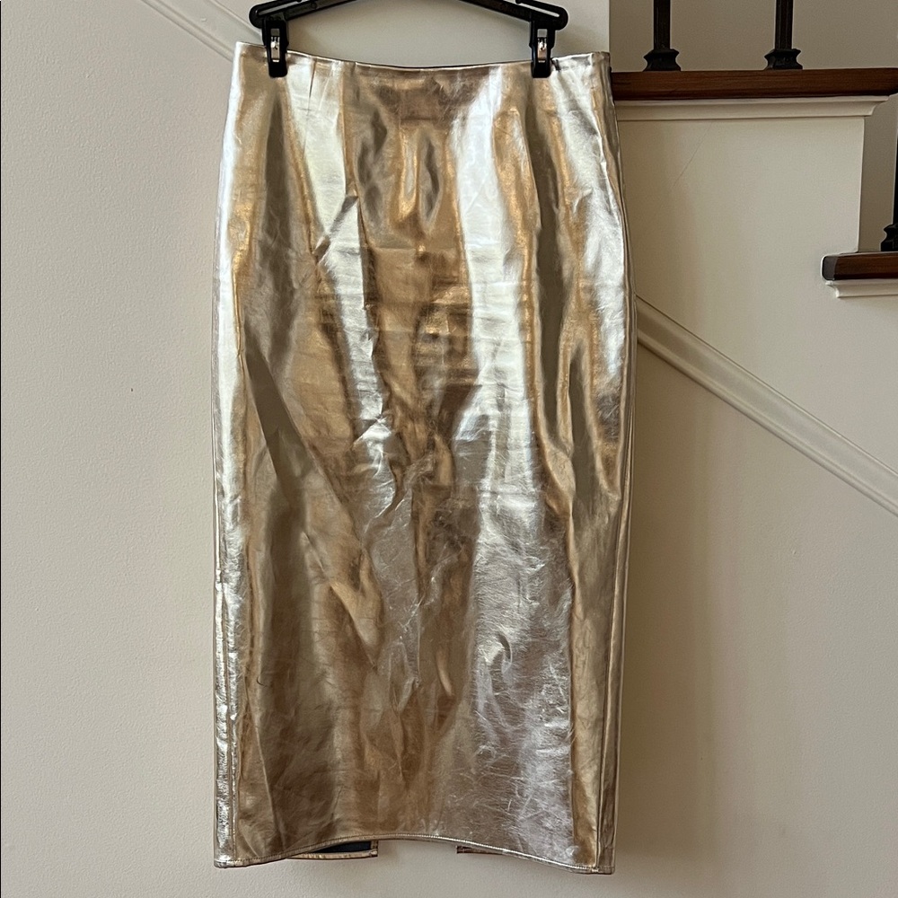 Endless Rose Shimmering Gold Pencil Skirt